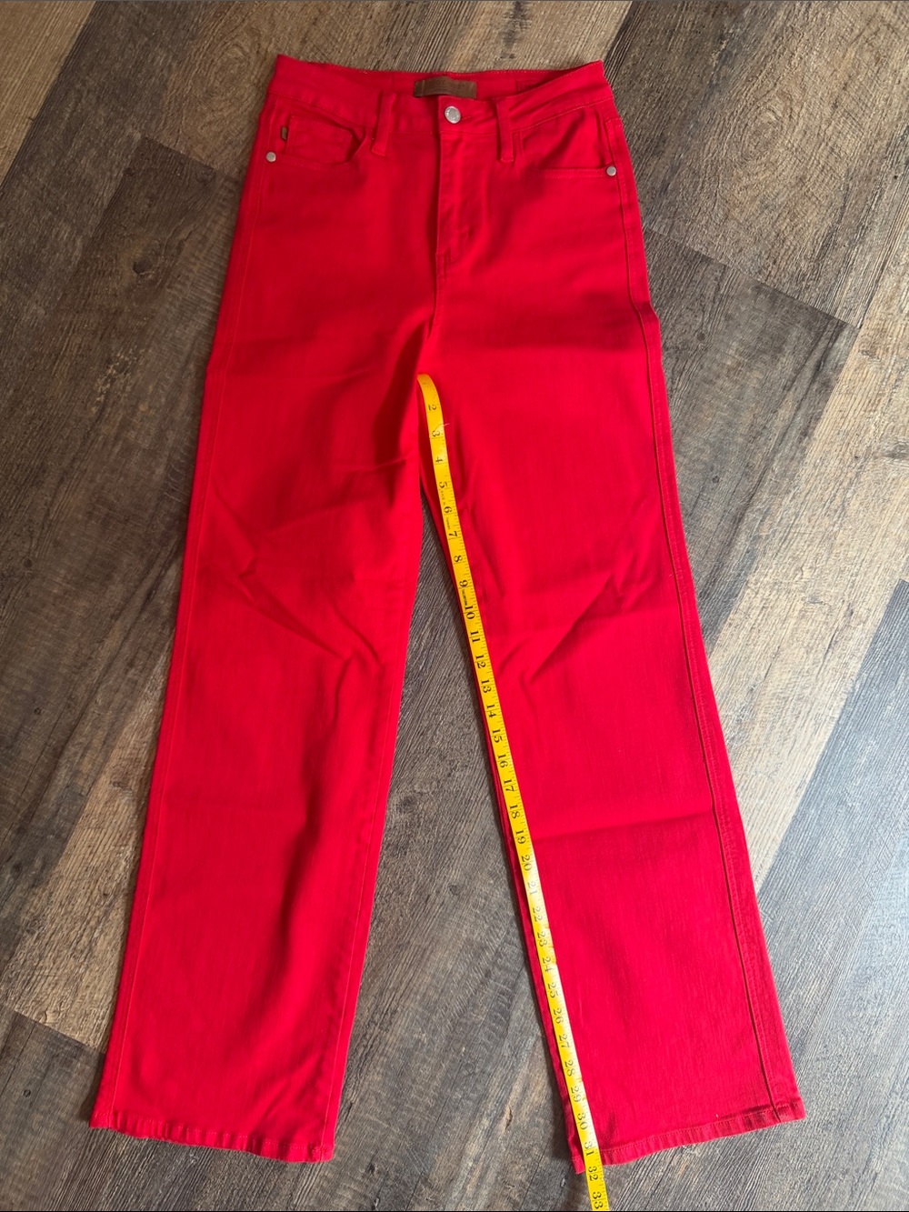 Judy Blue Vibrant Red Straight Leg Jeans 3/26